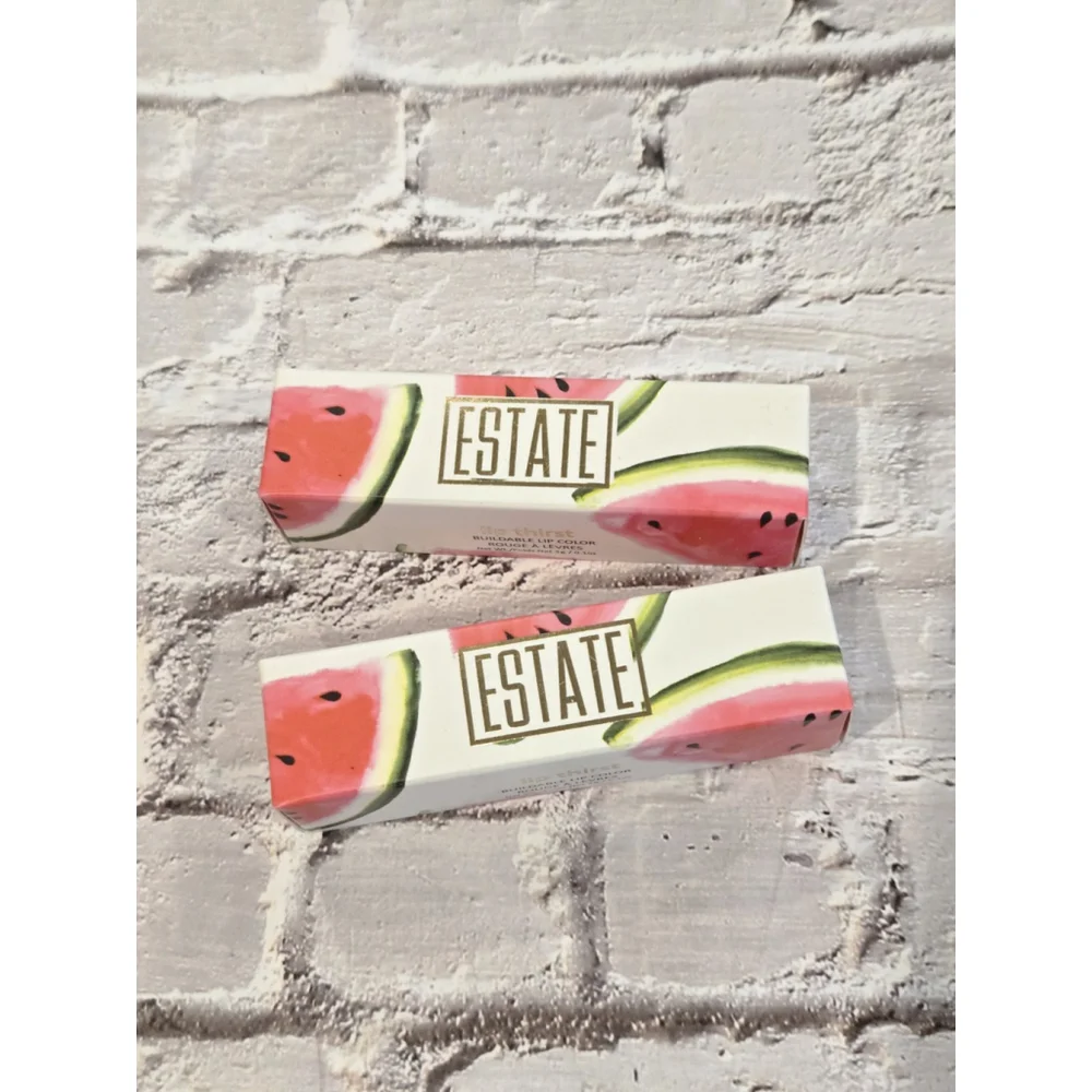 Estate Lip Thirst, NIB, Color: Pink Pony, Buildable Lip Color, Lot Of 2, .1 Oz